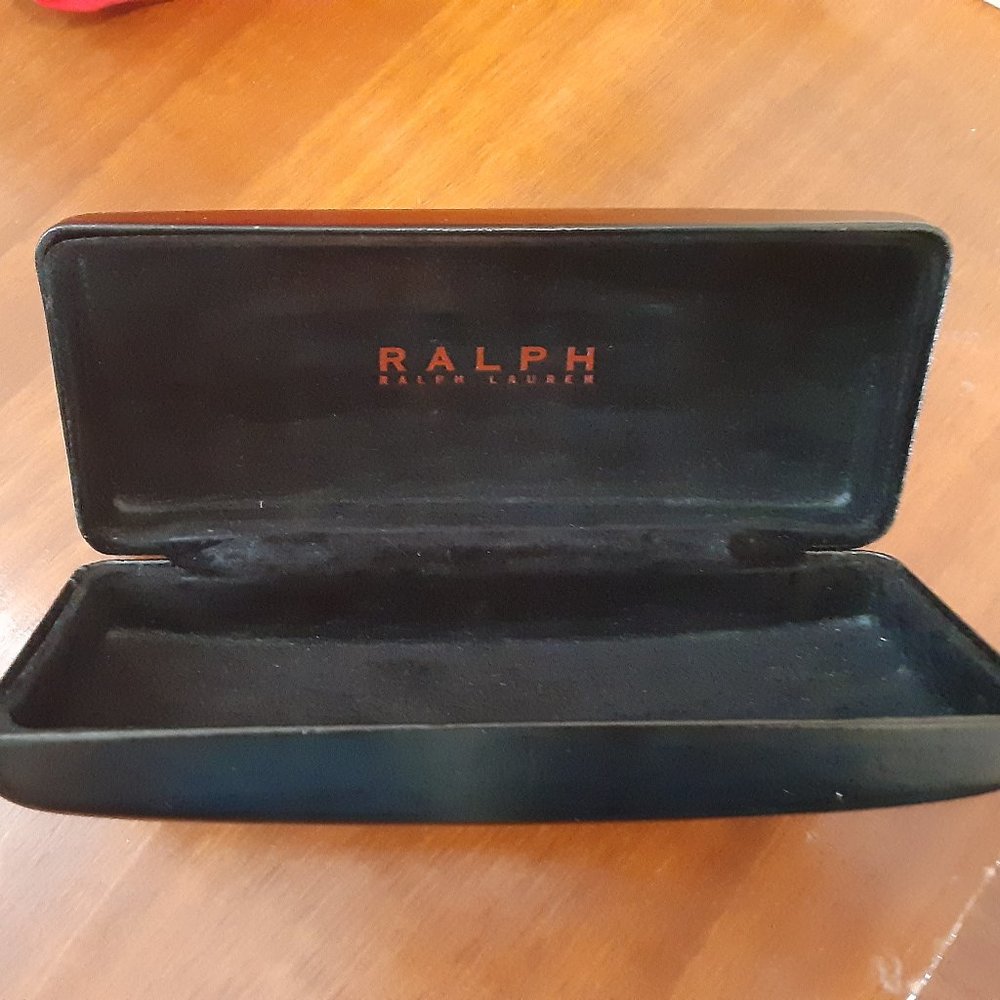 Black Ralph Lauren Hard Shell Eyeglass Case w Black Interior